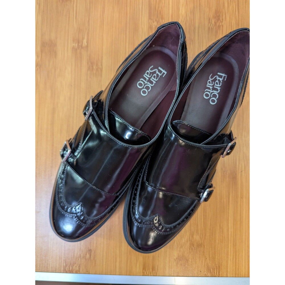 Franco Sarto Women's Chance Almond Toe Oxfords Monkstrap NWOT Black 9 (S10) - Picture 4 of 7
